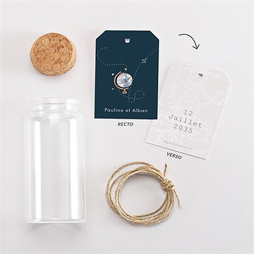 Mignonette mariage notre passeport étiquette - Vue d'ensemble