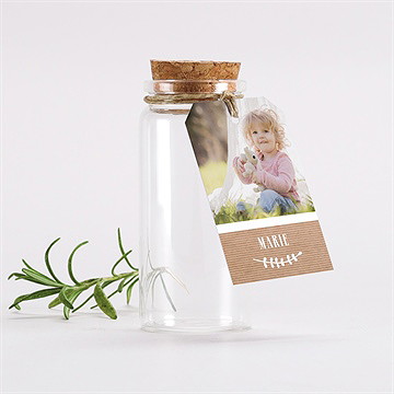 Mignonette baptême pele mele photo étiquette - Mise en situation