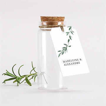 Mignonette mariage l'olivier etiquette - Mise en situation