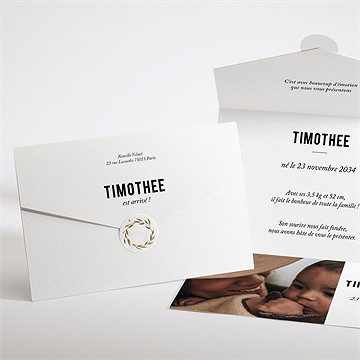 Faire-part naissance bel instant enveloppe