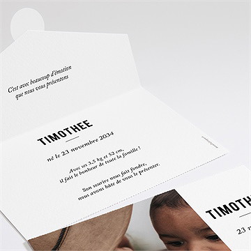 Faire-part naissance bel instant enveloppe - Intérieur du faire-part