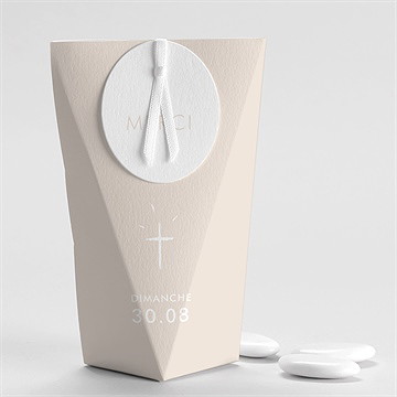 Boîte de dragées baptême lettre de cuivre étui
