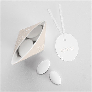 Boîte de dragées baptême lettre de cuivre étui - Intérieur de la boîte