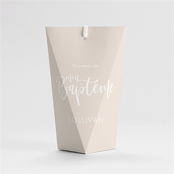 Boîte de dragées baptême lettre de cuivre étui - Dos de la boîte