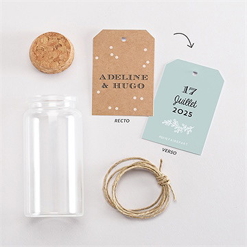 Mignonette mariage petite cocotte étiquette - Vue d'ensemble