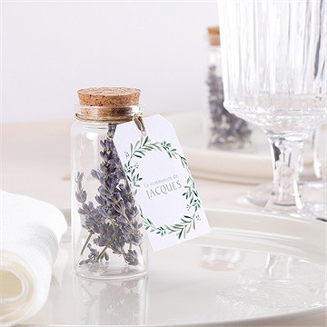 Mignonette communion végétal et dorure étiquette - Mise en situation