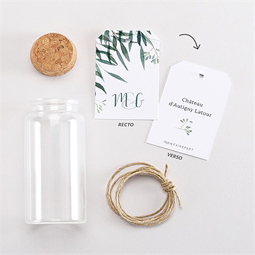 Mignonette mariage douceur du pinceau étiquette - Vue d'ensemble