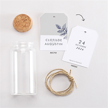 Mignonette mariage esperluette étiquette - Vue d'ensemble