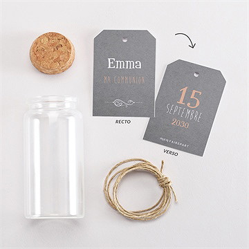 Mignonette communion communion symboles étiquette - Vue d'ensemble