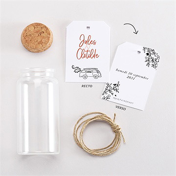 Mignonette mariage douceur champetre étiquette - Vue d'ensemble