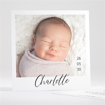 Faire-part naissance mon petit pola carré