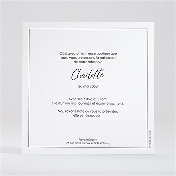 Faire-part naissance mon petit pola carré - Dos de la carte