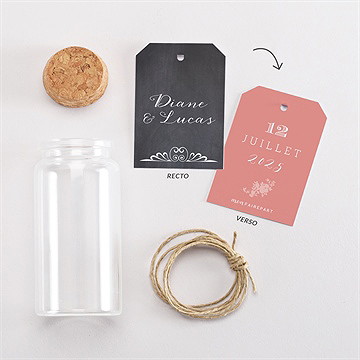 Mignonette mariage retro original étiquette - Vue d'ensemble