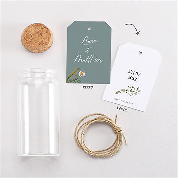 Mignonette mariage gravure champêtre étiquette - Vue d'ensemble