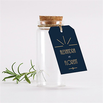 Mignonette mariage art déco étiquette