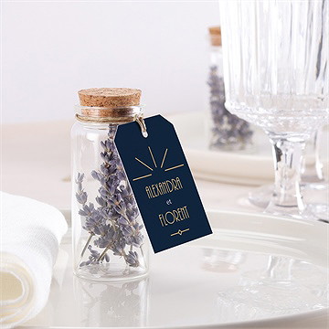 Mignonette mariage art déco étiquette - Mise en situation