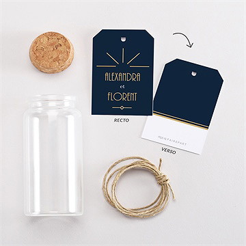 Mignonette mariage art déco étiquette - Vue d'ensemble