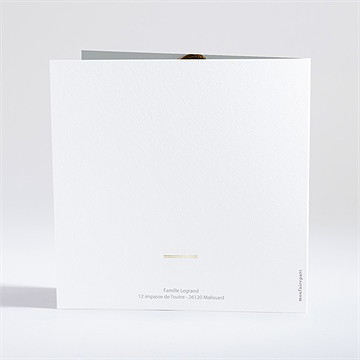 Faire-part naissance initiale en patchwork dorure - Dos du faire-part