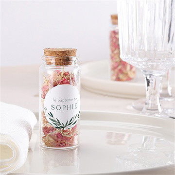 Mignonette baptême jolie annonce sticker - Mise en situation