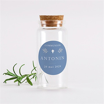 Mignonette communion bleu myosotis sticker