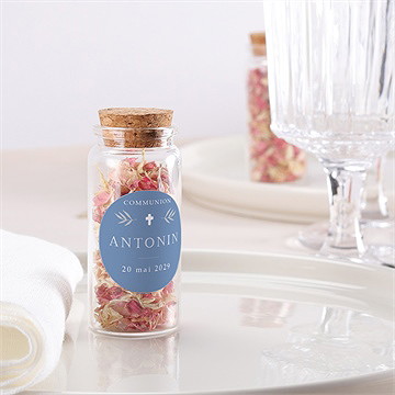 Mignonette communion bleu myosotis sticker - Mise en situation