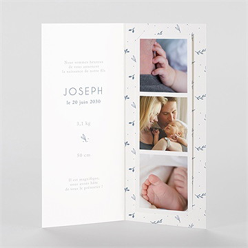 Faire-part naissance petite folie photomaton - Intérieur du faire-part