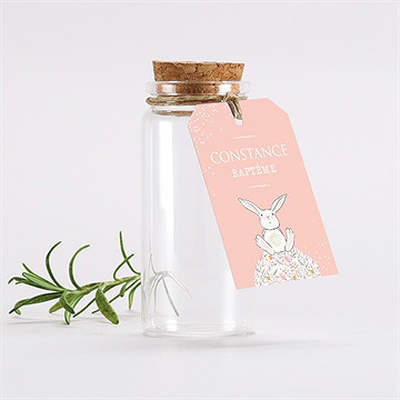 Mignonette baptême petit lapin baptême étiquette