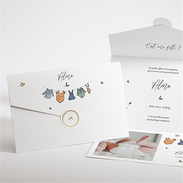Faire-part naissance petit bout'chou enveloppe