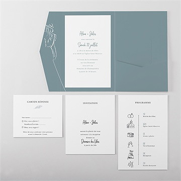 Faire-part mariage so let love grow pocketfold - Vue d'ensemble intérieur