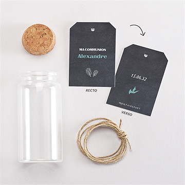 Mignonette communion sacrement élégant étiquette - Vue d'ensemble