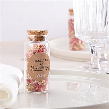 Mignonette mariage kraft vintage sticker - Mise en situation