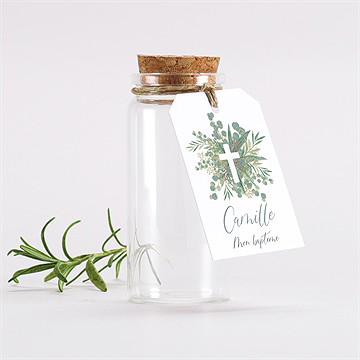 Mignonette baptême grâce étiquette - Vue d'ensemble