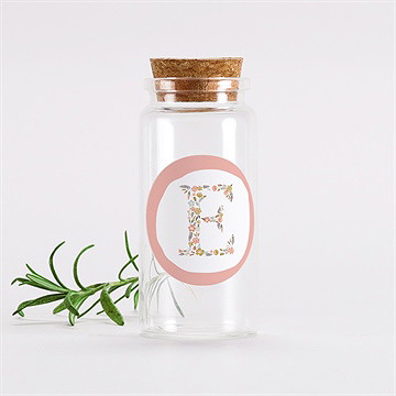 Mignonette baptême initiales à motifs sticker