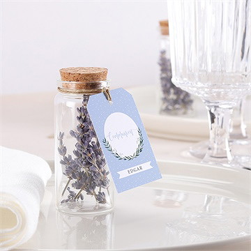 Mignonette communion doux flocons étiquette - Mise en situation