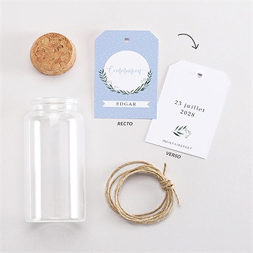 Mignonette communion doux flocons étiquette - Vue d'ensemble