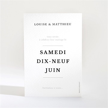 Save the Date mariage date gravée - Dos de la carte