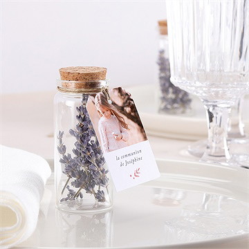 Mignonette communion cuivré végétal étiquette - Mise en situation