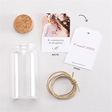 Mignonette communion cuivré végétal étiquette - Vue d'ensemble