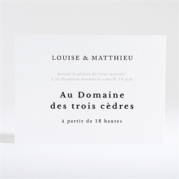 Carton d'invitation mariage date gravée - Dos du carton