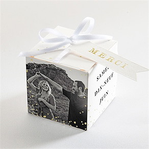Boîte de dragées mariage date gravée