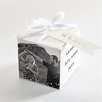 Boîte de dragées mariage date gravée