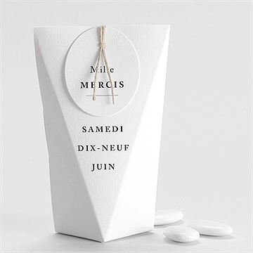 Boîte de dragées mariage date gravée étui