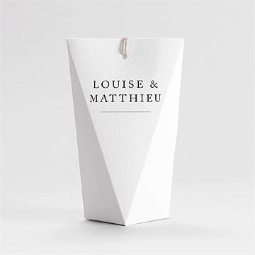 Boîte de dragées mariage date gravée étui - Dos de la boîte