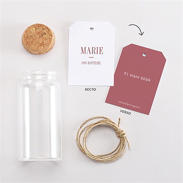Mignonette baptême polaroid chic ! étiquette - Vue d'ensemble