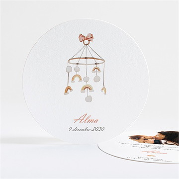 Faire-part naissance joli petit mobile rond