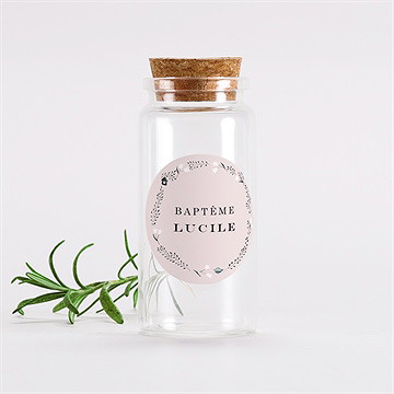 Mignonette baptême croix couronnée sticker