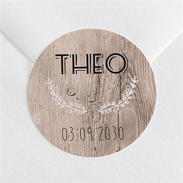 Sticker baptême marque page kraft