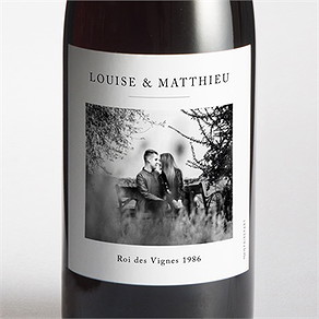 Etiquette de bouteille mariage date gravée