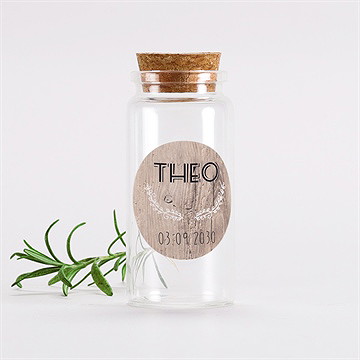 Mignonette baptême marque page kraft sticker