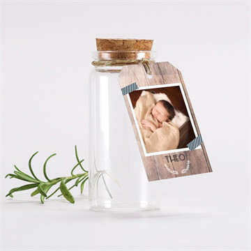 Mignonette baptême marque page kraft carré plié